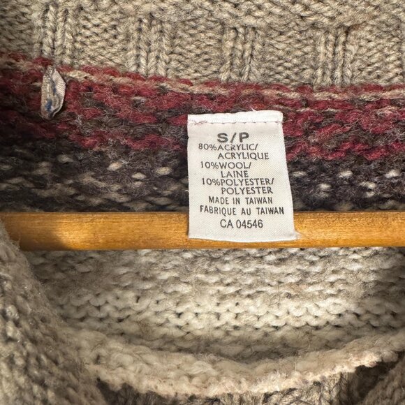 Vintage 90s Cabincore Knit Sweater, Cozy Striped Wool Blend, Earth Tone Pullover - Picture 5 of 7